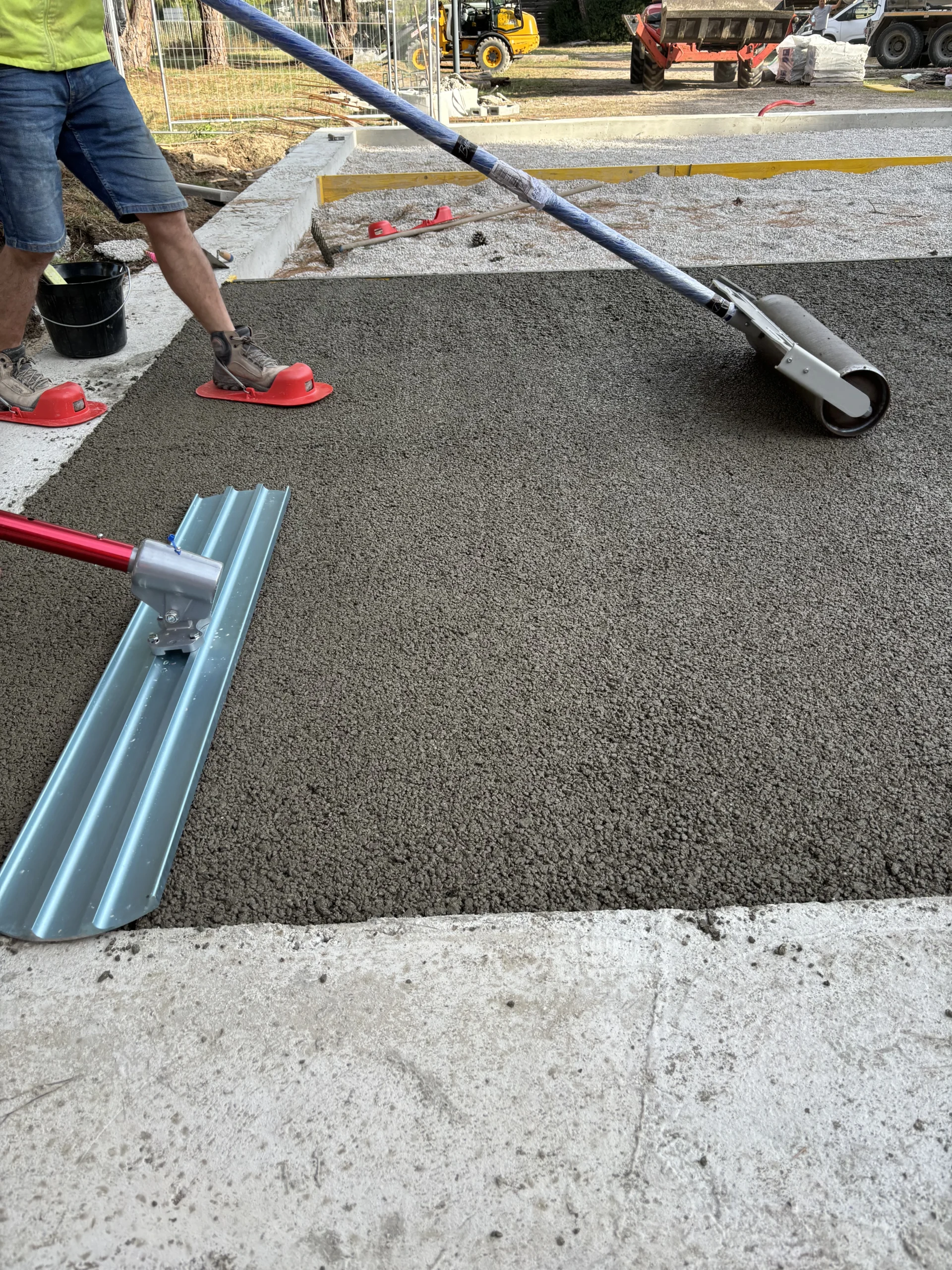 La Grande-Motte - béton drainant, mise en œuvre